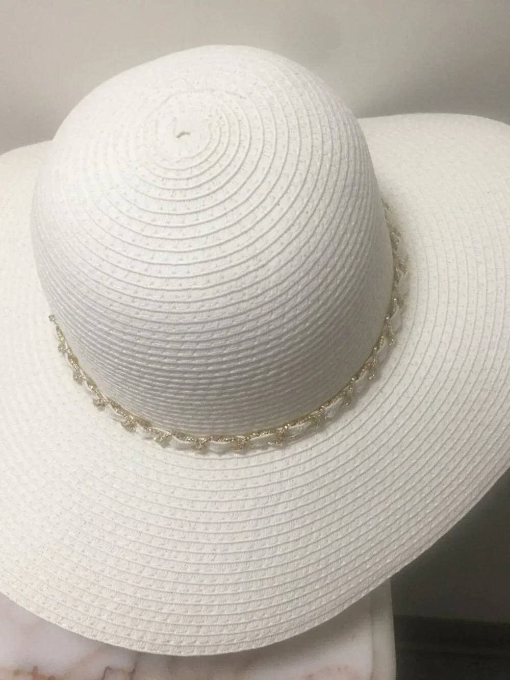 Unbranded 100% Paper straw white wide brim hat